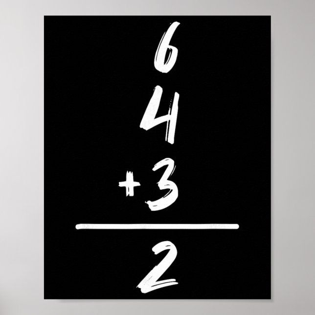 Poster Venda Inspirado Matemática 6 4 3 2 Dupla Jogada So (Frente)