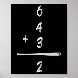 Poster Venda Matemática 6 4 3 2 Camisa Fofa Dupla Jogada
