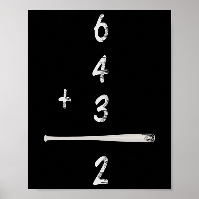 Poster Venda Matemática 6 4 3 2 Camisa Fofa Dupla Jogada  (Frente)