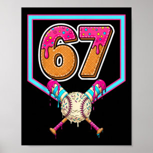 Poster Venda Sorvete Drip Número 67 Jogador Aniversário d