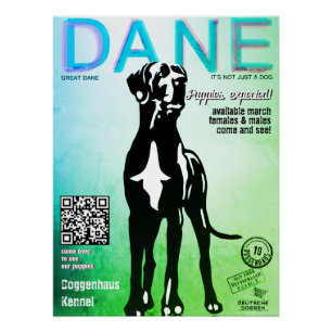 Pôster Venda um Cartaz Brilhante de um Great Dane