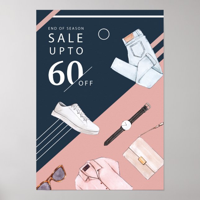 Poster Vendas de moda de aquarela (Frente)