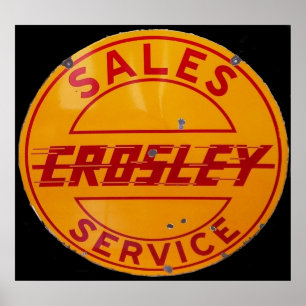 Pôster vendas do crosley do vintage e sinal do serviço