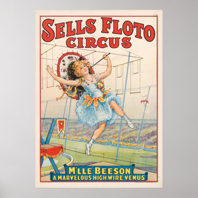 Poster Vende propaganda ventidora de Floto Circus (Frente)