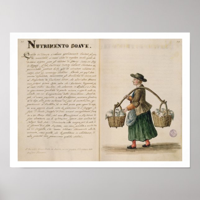 Pôster Vendedor de bebidas, veneziano (manuscrito) (Frente)