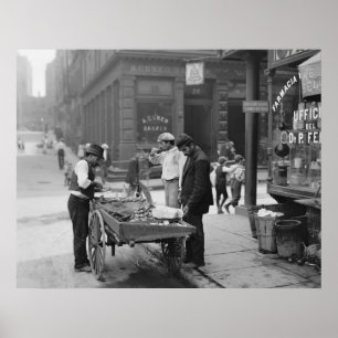Pôster Vendedor dos moluscos no Mulberry Rua, 1900