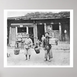 Pôster Vendedores ambulantes chineses, c.1870 (foto de