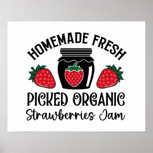 Poster Vendedores de arte de doce de morango orgânico