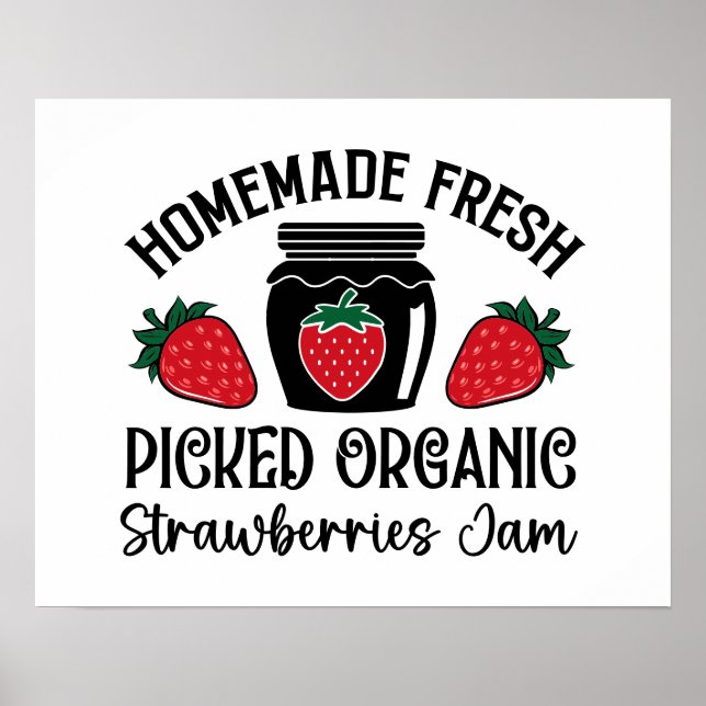 Poster Vendedores de arte de doce de morango orgânico (Frente)