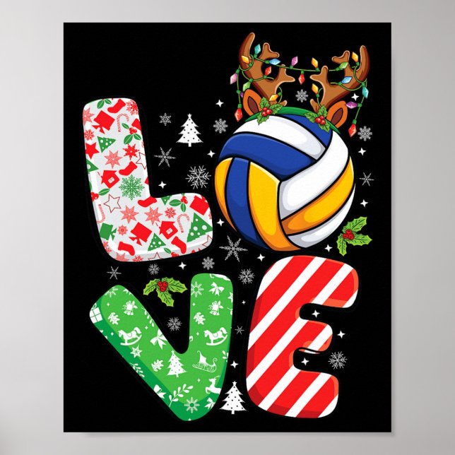 Poster Vendedores de voleibol Meninas Crianças Natal Nata (Frente)