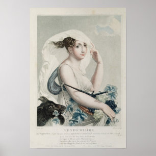 Pôster Vendemiaire, primeiro mês do calendário