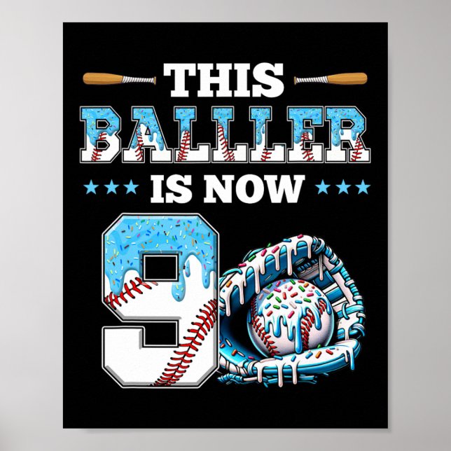 Poster Vender Drillup 9º Festa de aniversário Boy Sport F (Frente)