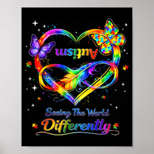 Poster Vendo o mundo de forma diferente menina com consci