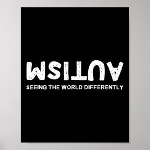 Poster Vendo O Mundo Diferente Do Autismo De Cabeça Para