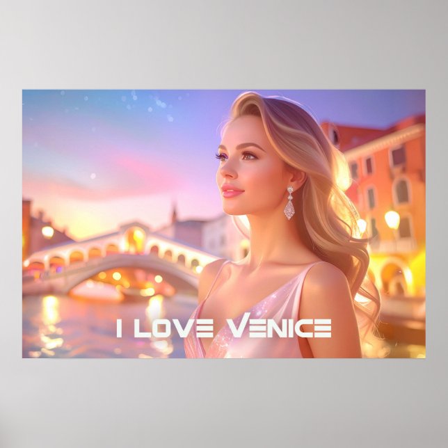 POSTER VENECIA - EU AMO VENECIA - (Frente)