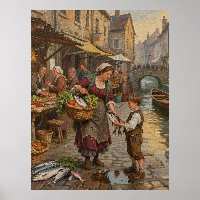Poster Venetian Fish and Vegetable Market (Frente)