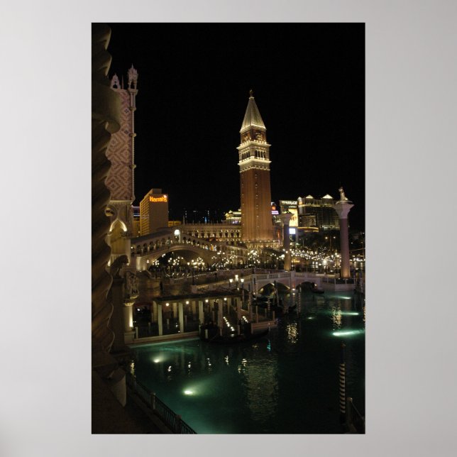 Pôster Veneza à noite (Frente)