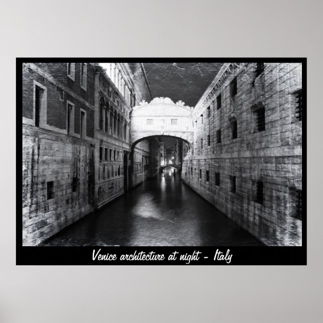 Poster Veneza - Arquitetura na noite n.º 1 (Poster) (Frente)