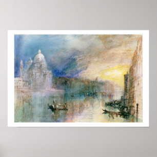 Pôster Veneza: Canal grande com saudação do della de
