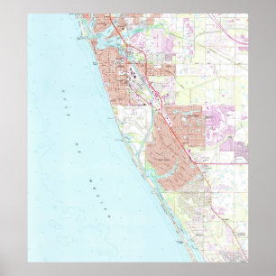 Pôster Veneza Florida Mapa (1973)