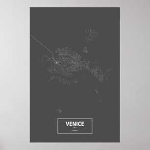 Pôster Veneza (ilha), Italia (branca no preto)
