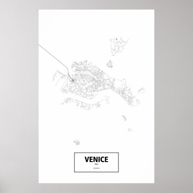 Pôster Veneza (Ilha), Itália (preto no branco) (Frente)
