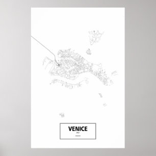 Pôster Veneza (ilha), Italia (preto no branco)