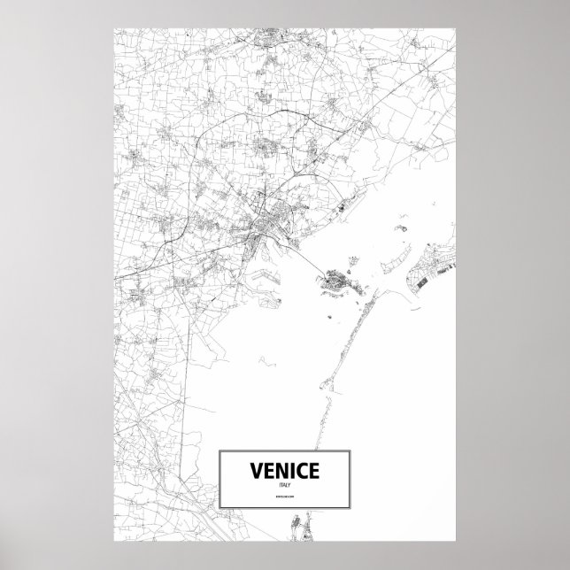 Pôster Veneza, Itália (preto no branco) (Frente)