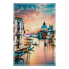 Pôster Veneza Itália viagem art poster vintage