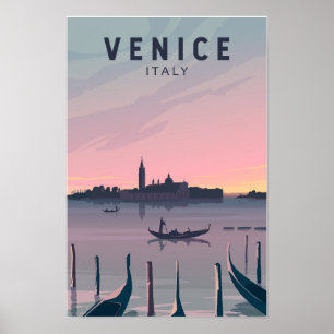 Poster Veneza Itália Viagem Arte Vintage