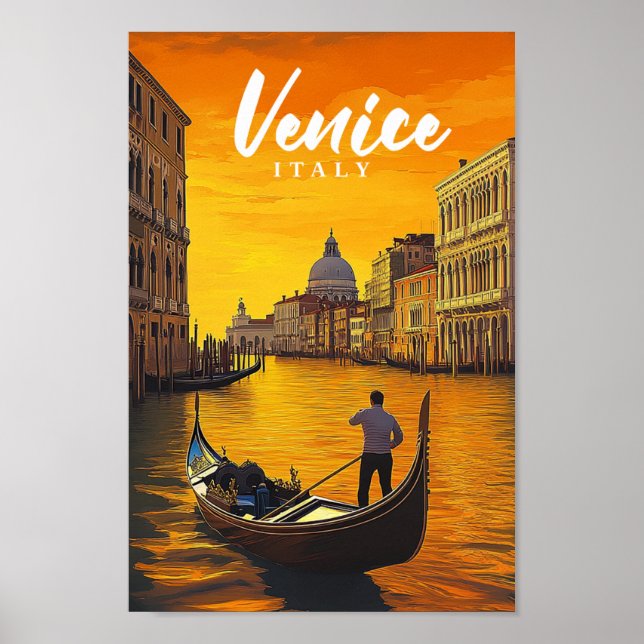 Poster Veneza Itália, Viagem Familiar (Frente)