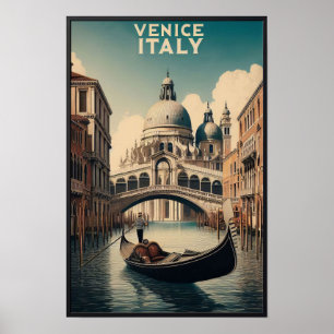 Poster Veneza Itália Viagem Vintage