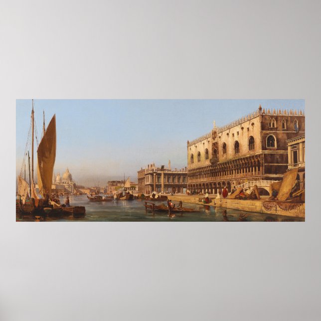 Poster Veneza: O Palácio do Cachorro e o Molo (Frente)