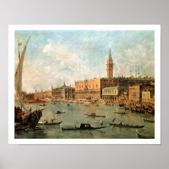 Poster Veneza: O Palácio do Cachorro e o Molo do Ba (Frente)