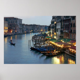 Pôster Veneza que nivela o canal grande