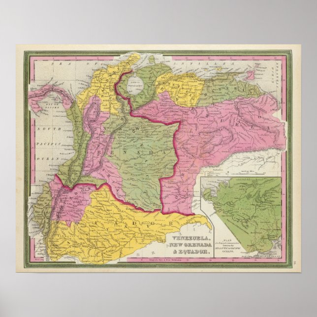 Pôster Venezuela, Nova Granada e Equador (Frente)