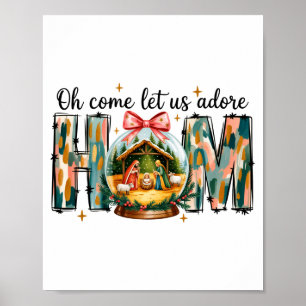 Poster Venha Adoremos-Navidade Cena de Natividade 