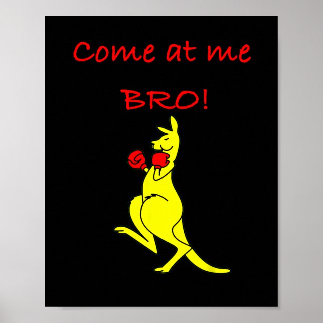 Poster Venha Atacar Me Bro Kangaroo Boxe Presente Novidad (Frente)