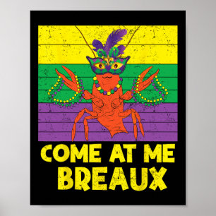 Poster Venha Para Mim Crawfish Miçangas Engraçadas Mardi