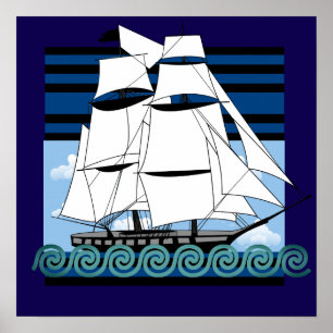 Poster Venha Sail Away Beach Decor