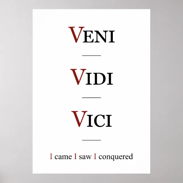 Impressão Em Tela Veni, Vidi, Vici - Vim, vi, conquistei