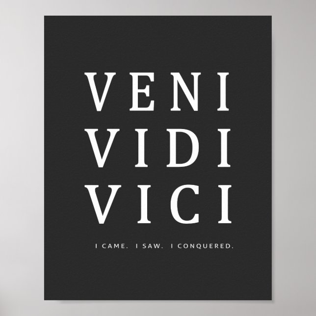 Poster Veni Vidi Vici | Cotação Inspirativa (Frente)