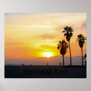 Poster Venice Beach California Sunset Souvenir