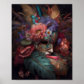 Poster Venice Carnival Florals