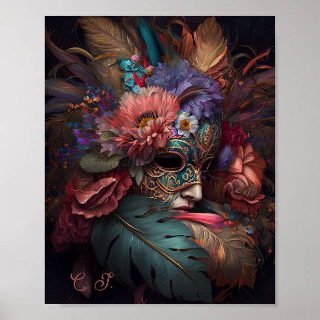 Poster Venice Carnival Florals (Frente)