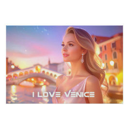 PÔSTER VENICE - EU AMO VENICE -