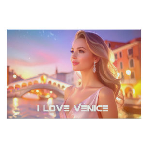 PÔSTER VENICE - EU AMO VENICE -