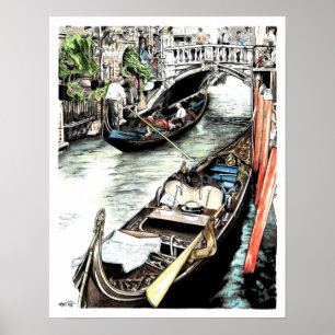 Poster Venice Gondolas