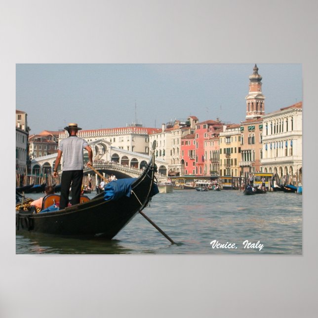 Pôster Venice, Italy Canal Gondola Print (Frente)