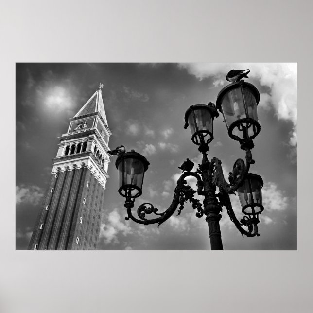 Pôster Venice San Marco Tower e Street Light (Frente)